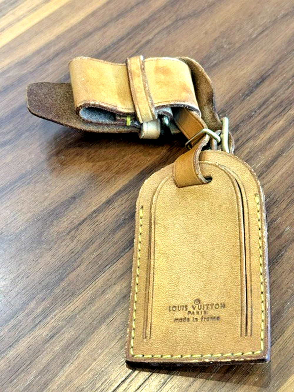Louis Vuitton Vachetta Leather Luggage Tag and Handle Binder Set Tan Made France
